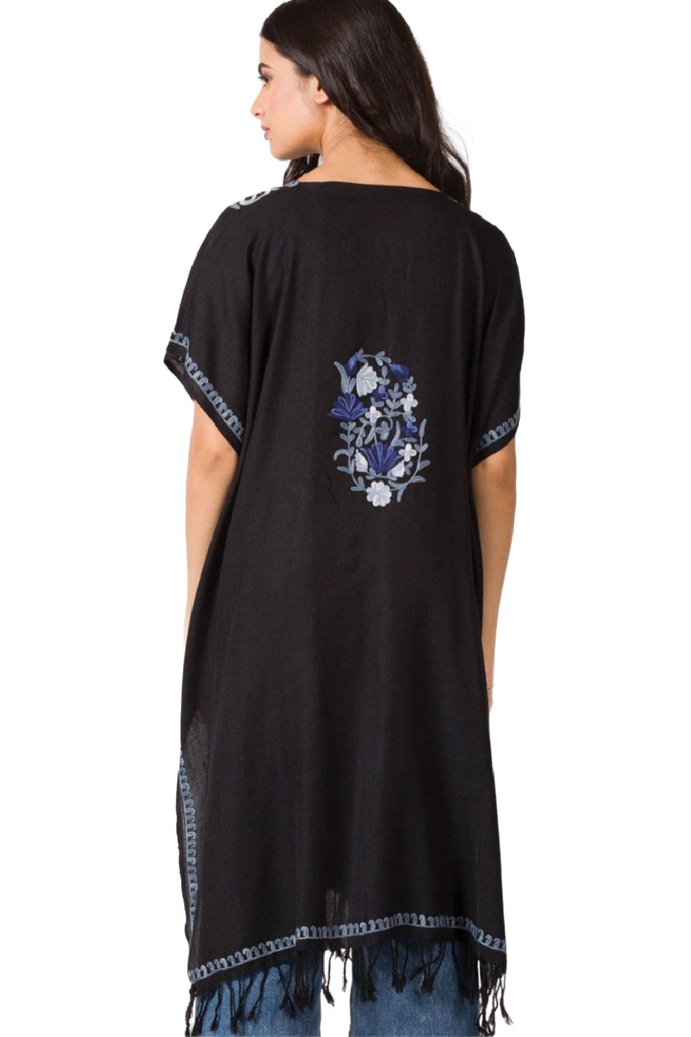 Women's Kaftan with blue embroidery.