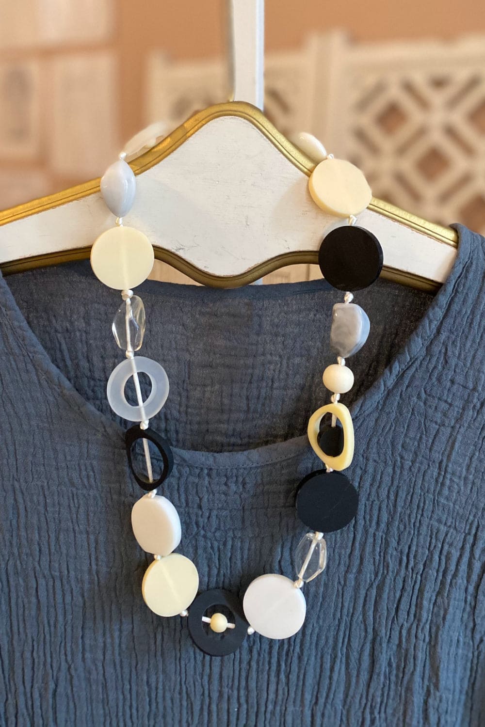 Ivory and Blacks resin necklace