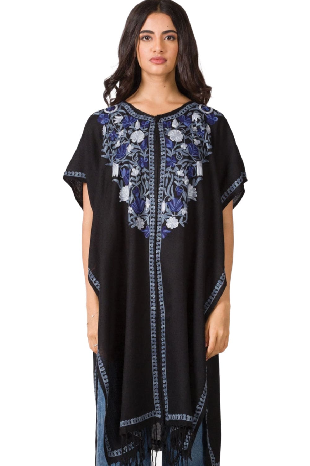 Caftan for women with blue embroidery