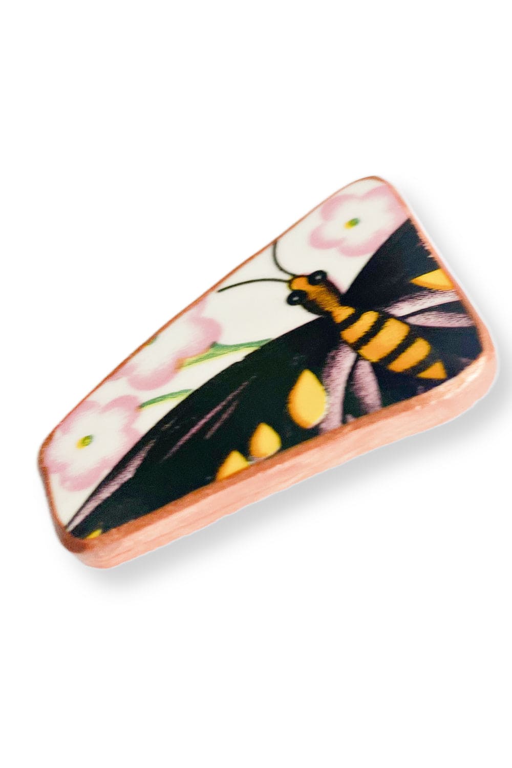Butterfly china plate brooch.