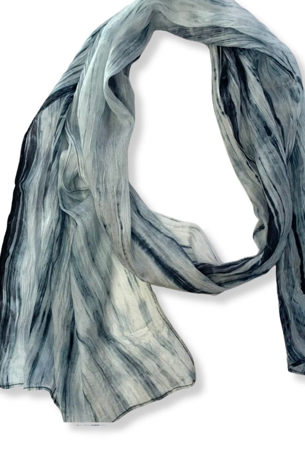 Black & White Watercolor Silk Scarf.