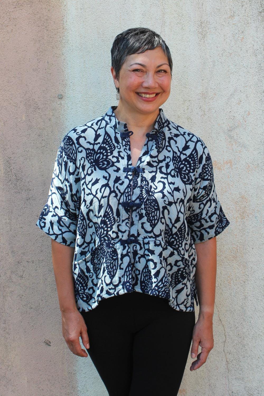 Short Sleeve Indigo Crop - Marjory Warren Boutique