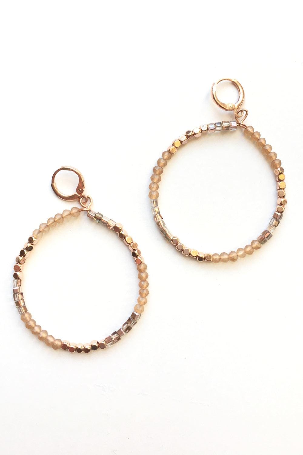 Glass Beads Hoop Earrings