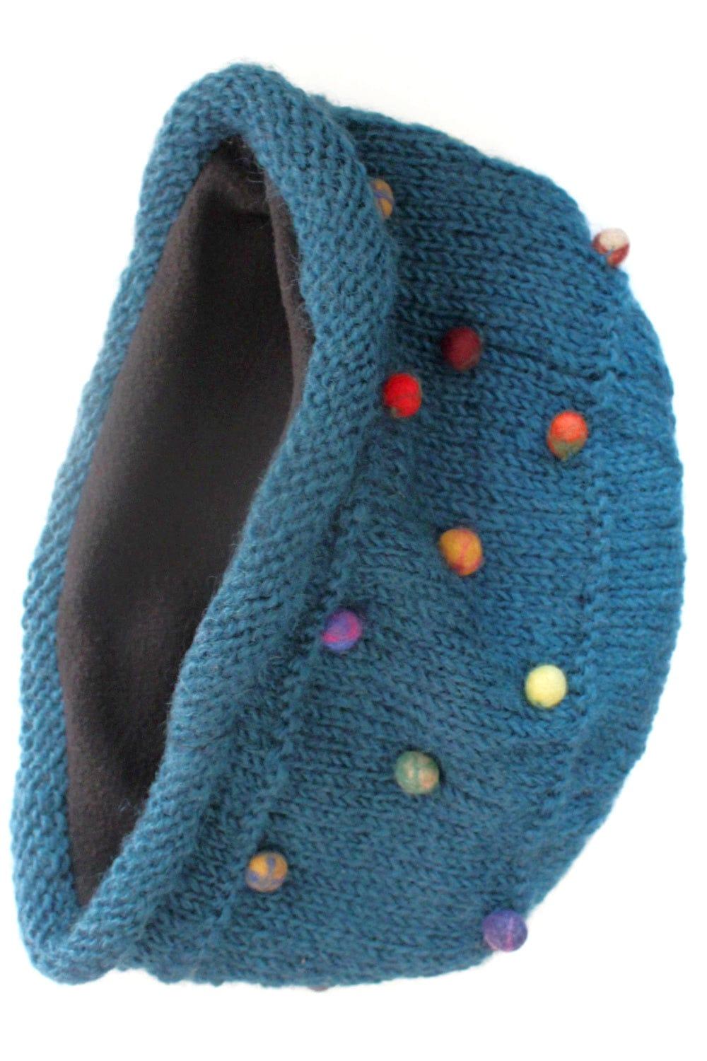 Wool Beanie with Felted Dots