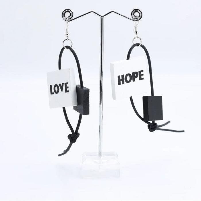 Love Hope Wooden Earrings