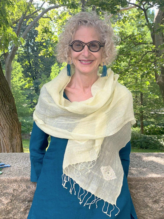 Soft Yellow Linen Scarf - Marjory Warren Boutique